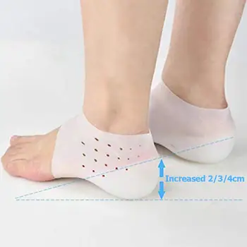 1 זוג יוניסקס בלתי גובה הרמת להגדיל סיליקון רגל גרביים מדרסי הרגל לטיפול בעור כלים נשים גברים גובה הרמת מדרסים