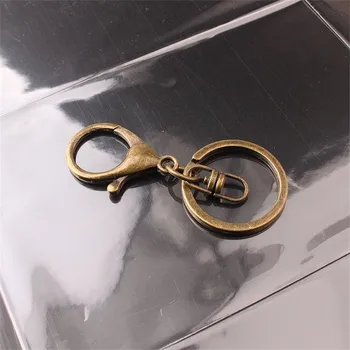 10Pcs מפתח טבעת לובסטר אבזם מפתח הוק עם שרשרת מפוצלת מפתח טבעת מחזיק מפתחות עבור DIY אספקה התכשיטים