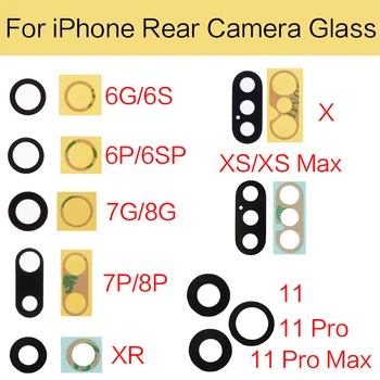 1pcs בחזרה מצלמה זכוכית לאייפון 6 7 8 פלוס X XR XS 11 Pro מקס מצלמה אחורית כיסוי העדשה מדבקת 3M בעל חלקים
