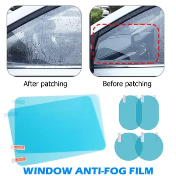 2/4Pcs המכונית בצד המראה האחורית עמיד למים אנטי ערפל הסרט בצד חלון זכוכית הסרט יכול להגן על חזון נהיגה על ימים גשומים
