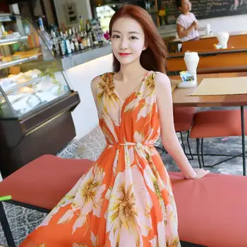2023 קיץ אופנה קוריאנית ללא שרוולים שמלה ארוכה V-צוואר נקבה שמלות ערב אלגנטי, סקסי שמלת קיץ בגדי אישה.