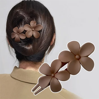 2023 שיער חדש קליפים אביזרים חלבית פרפר פרח מחסנית סיכות נשים בנות גדולות סיכות ראש פשוטות Duckbill הכובעים