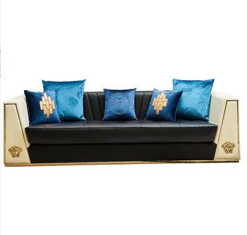 256cm אורך ארמון הספה עם מדוזה עיצוב / חבילה כללה 2x מושב בודד ספה + 1x 256cm 3-מושב הספה.