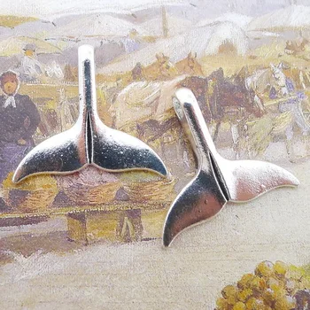 3 חתיכות/לוט 29 מ מ*33mm עתיק צבע כסף Diy תכשיטים אביזר לוויתן הלוויתנים הזנב קסם תליון על התכשיטים