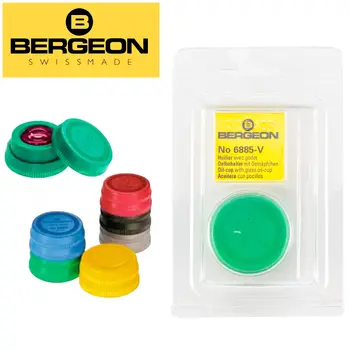 Bergeon 6885 Stackable פלסטיק שמן כוס עם מגוון זכוכית ובכן שוויצרי כלי צבע שונה