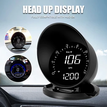 G6 GPS HUD מכונית תצוגה עילית אוניברסלי מד המהירות השמשה מקרן USB מופעל מעל למהירות אזעקה עייפות בנהיגה תזכורת
