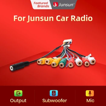 Junsun סטריאו לרכב רדיו RCA Output הכבל Aux-in כבל מתאם