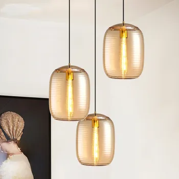 OULALA מודרני הזהב LED אורות תליון תעשייתי יצירתי זכוכית עיצוב תליית מנורה הביתה לסעודה חיים עיצוב חדר השינה