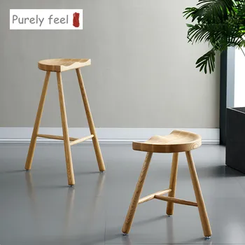 PurelyFeel נורדי אפר עץ מלא כסא בר יצירתי כסא בר Homeuse גבוהה צואה