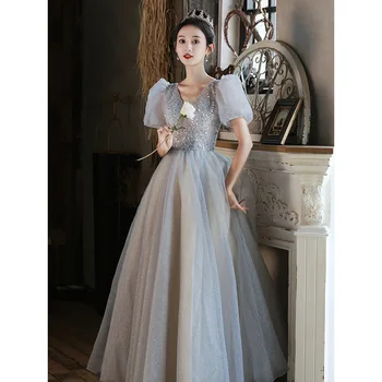 Silve פיות שמלת נשף שמלת נצנצים Cheongsam הסינית חתונת כלה אלגנטית צ ' יפאו מקסי מקסים קפלים בלינג Vestidos