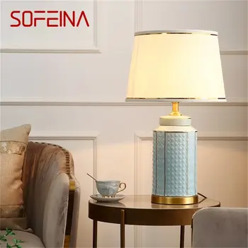 SOFEINA פליז מנורות שולחן קרמיקה שולחן אור הביתה הסלון, חדר האוכל, חדר השינה, המשרד מלון