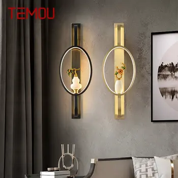 TEMOU עכשווי מנורת קיר LED בציר פליז יצירתי ג ' ייד דלעת אגרטל עיצוב מנורות קיר אור הביתה הסלון לחדר השינה