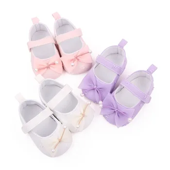 בייבי בנות קשת נעלי אביב סתיו פעוטות Prewalkers כותנה נעלי תינוק רכות התחתונה הראשון הליכונים