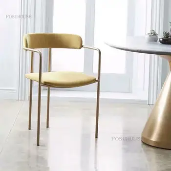 ברזל חשיל מסעדה כסאות אוכל פשוט המודרנית ההלבשה מעצב כורסה הנורדי, סלון, חדר מעונות הלבשה הכיסא L
