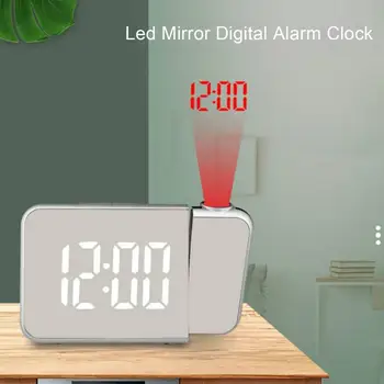 דיגיטלי שעון מעורר Projectable מתכוונן בהירות מסך תצוגה גדול נודניק זמן רב תכליתי נייד Led המראה השעון