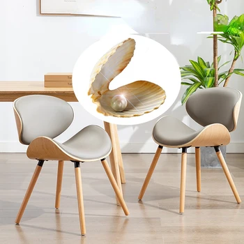 האוכל הכיסא ביתיים מעץ מלא פשוט האירופי מינימליסטי אור יוקרה האוכל שרפרף כיסא מודרני מינימליסטי מעטפת כיסא