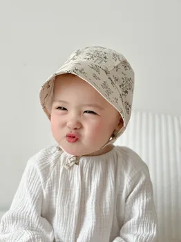 היילוד צילום אביזרים 2023 אופנה התינוק הכרחי סופר חמוד פרחוני הנסיכה כובע ילדים בקיץ כובע השמש