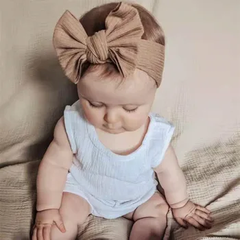 התינוק הבנות עם הסרט בשיער סרוגים בור הרצועה ילדים hairband התינוק בגימור גבוה אלסטי קשת