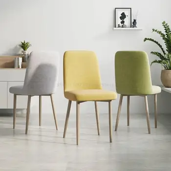 חדר האוכל כיסאות מטבח ביתי רהיטים כסאות אוכל נורדי פשטות כורסאות עץ צבע כותנה פשתן גן כסאות