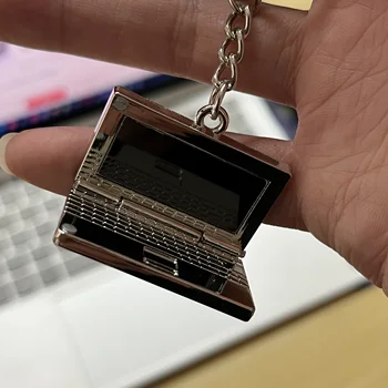 יצירתי מיני מתכת נייד מחזיק מפתחות אישיות סימולציה מחשב נייד מחשב נייד שם מספר טלפון Keyring