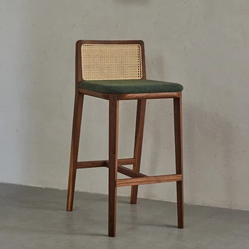 מודרני מעץ מלא בר הכיסא במטבח ריהוט בר כיסאות קש משענת פנאי פשוטה יצירתי מסעדה בר כיסאות