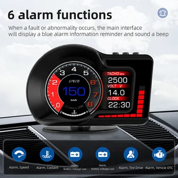 מכונית תצוגה עילית האד להציג OBD2 GPS כפול מערכת ברכב מד מהירות פונקציית השעון המעורר רכב אביזרים אלקטרוניים F15