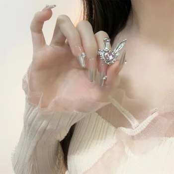 מתוק מגניב בסגנון קוריאני ארנב הטבעת בנות מקסימות טבעת חדשה קוריאנית Kawaii חמוד PartyTwins טבעת מיוחדת
