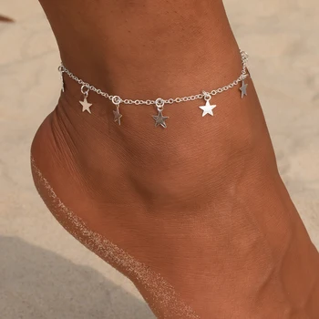 נירוסטה כוכב תליון צמיד רגל שרשרת הקיץ יוגה החוף הרגל צמיד קסם Anklets תכשיטים מתנה