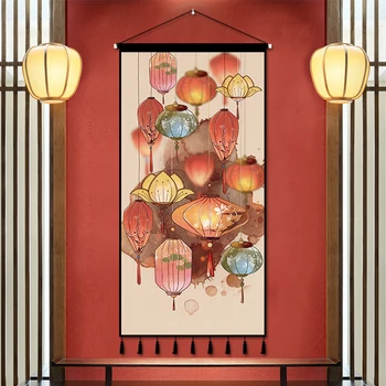 סיני חדש עפיפון בד אמנות תלוי ציור פנס שטיח קיר עיצוב חדר קישוט אסתטי פוסטר בד דמות אנימה