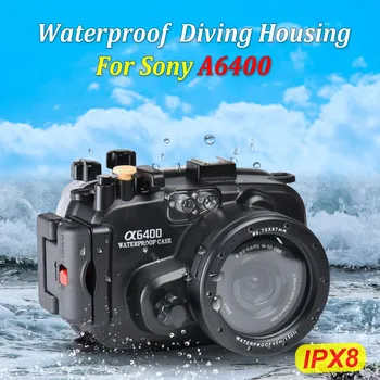 עבור Sony A6400 דיור מצלמה עמיד למים IPX 8 עומק צלילה 40m צילומי באופן חופשי מתחת למים ציוד מגן מקרה