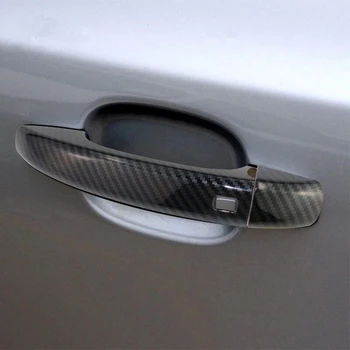 עבור אאודי S4 A5 2009 2010 2011-2013 2014 2015 סיבי פחמן שחור ABS Chrome דלת המכונית להתמודד עם מכסה לחיתוך מדבקות אביזרי רכב