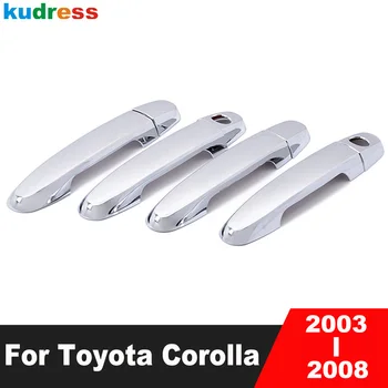 עבור טויוטה קורולה 2003 2004 2005 2006 2007 2008 ABS דלת כרום להתמודד עם הכיסוי החיצוני ידית אחיזה מסגרת דגם המכונית אביזרים