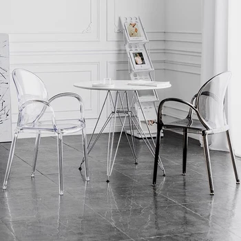 קומה קלאסיקות כסאות אוכל אקריליק מעצב ארגונומי כסאות מטבח איטלקי הדירה Chaises-סל אבוס ריהוט חדר שינה