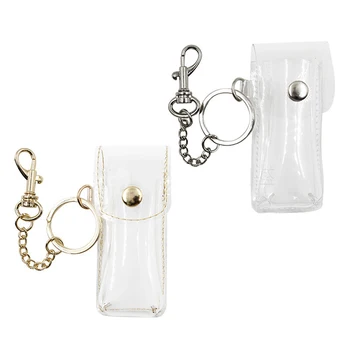 שפתון נגד יובש נרתיק מחזיק מפתחות PVC שקוף אופנה שפתון בעל חיצונית שפתון שפתונים Keyrings מתנות אביזר