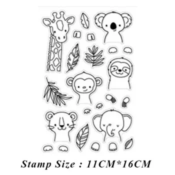 שקוף אמנות עיצוב אלבומים כרטיס נייר DIY אלבום מדריך ברור חותמת רך חותם סטנסיל ילדה קטנה אותיות חיות היער.