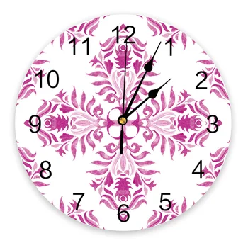 תבנית רטרו פוקסיה השעון בסלון עיצוב הבית העגול הגדול שעון קיר אילם קוורץ שעון של שולחן חדר שינה קישוט קיר שעון